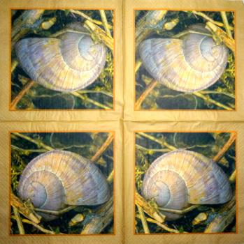 094 Muscheln - 3-lagig (blau) - Home Fashion